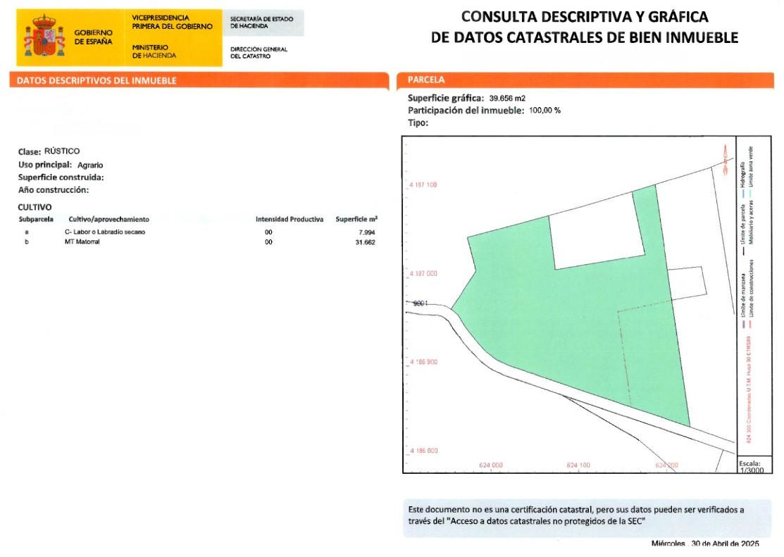 Venta Tres Parcelas Rústicas en Aledo Zona Mandola