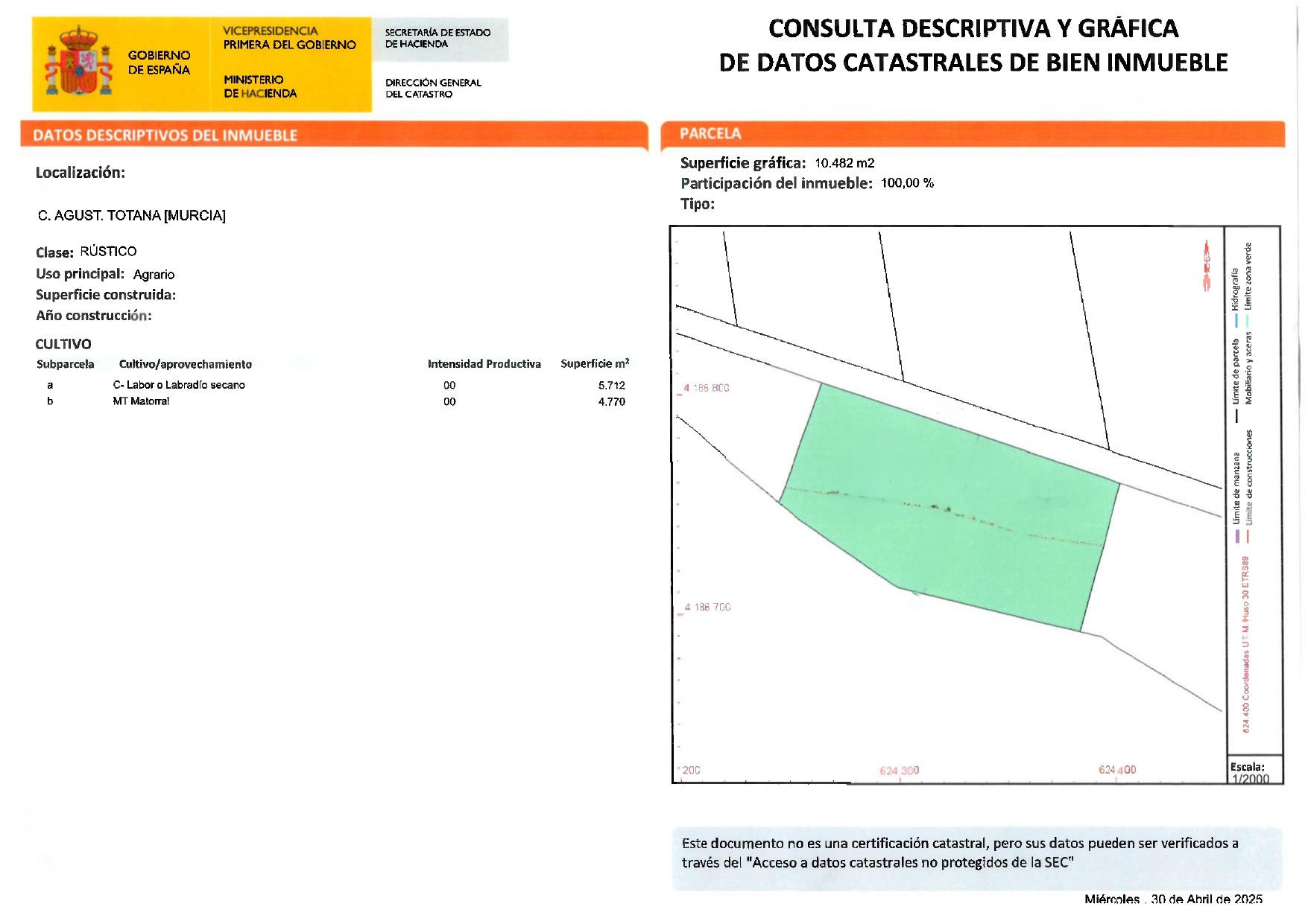 Venta 2 Parcelas en Aledo Zona de Las Alquerias - imagen 4